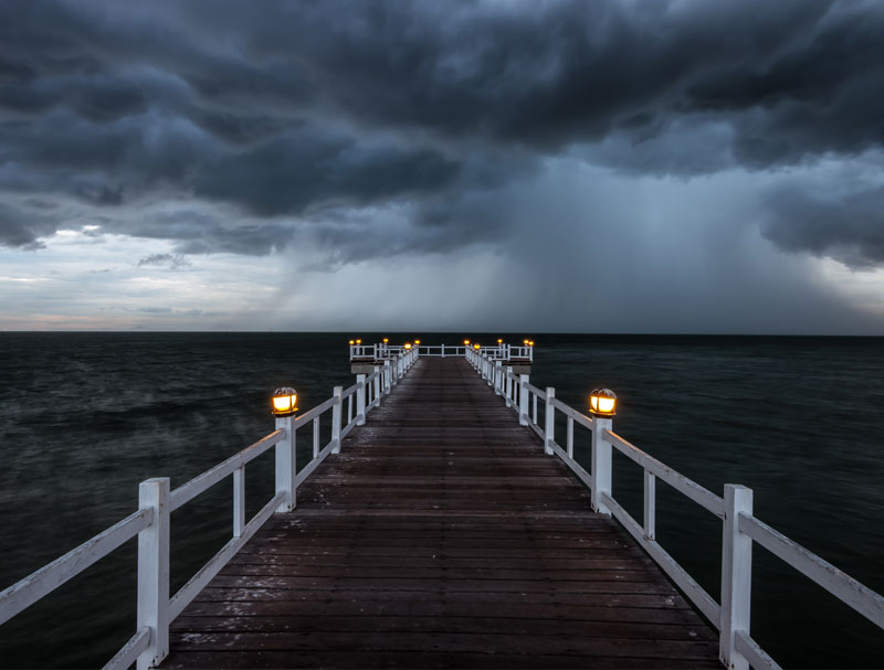 stormy pier